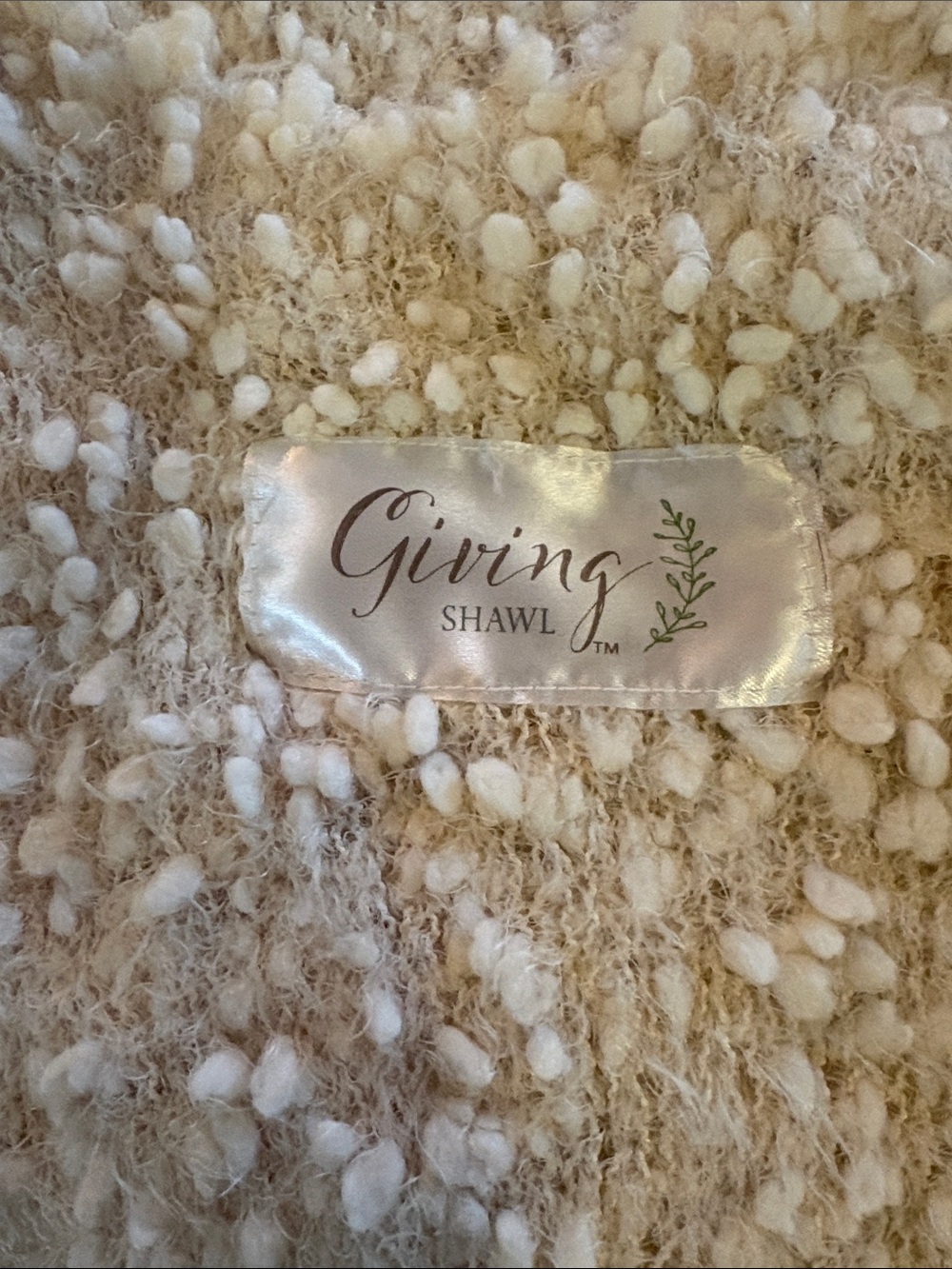 Super soft Cream  Textured giving shawl